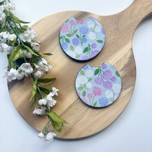 Load image into Gallery viewer, Hydrangea Garden Car Coasters (Set of 2)