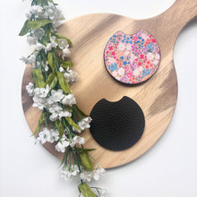Load image into Gallery viewer, Pink Ditsy Floral Car Coasters (Set of 2)