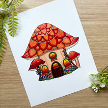Load image into Gallery viewer, Mushroom Fairy House Print