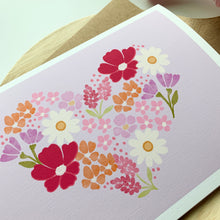 Load image into Gallery viewer, Valentine Floral Heart Card