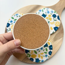 Load image into Gallery viewer, Lemon and Blueberry Ceramic Coasters (Set of 4)