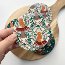 Load image into Gallery viewer, Foxes and Ferns Ceramic Coasters (Set of 4)