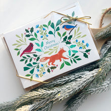 Load image into Gallery viewer, Set of 12 Winter Woodland Creatures Greeting Cards