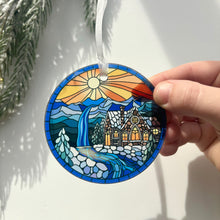 Load image into Gallery viewer, Cabin by the Creek Glass Suncatcher