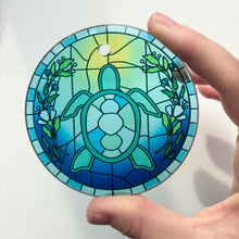 Load image into Gallery viewer, Sea Turtle Stained Glass Suncatcher
