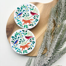Load image into Gallery viewer, Winter Woodland Creatures Ceramic Coasters (Set of 4)