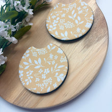 Load image into Gallery viewer, Yellow Wildflowers Car Coasters (Set of 2)