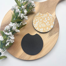 Load image into Gallery viewer, Yellow Wildflowers Car Coasters (Set of 2)