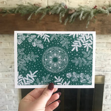 Load image into Gallery viewer, Set of 12 Colored Paper Christmas Greeting Cards