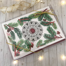 Load image into Gallery viewer, Set of 12 Pine Tree Christmas Greeting Cards