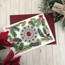 Load image into Gallery viewer, Set of 12 Pine Tree Christmas Greeting Cards