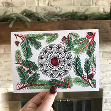 Load image into Gallery viewer, Set of 12 Pine Tree Christmas Greeting Cards