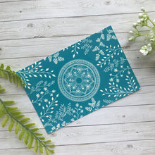 Load image into Gallery viewer, Blue Ferns and Flowers Mandala