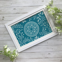 Load image into Gallery viewer, Blue Ferns and Flowers Mandala