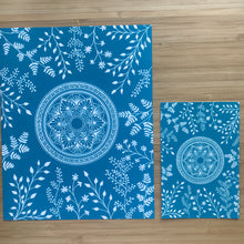 Load image into Gallery viewer, Blue Ferns and Flowers Mandala