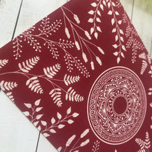 Load image into Gallery viewer, Burgundy Ferns and Wheat Mandala