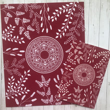 Load image into Gallery viewer, Burgundy Ferns and Wheat Mandala