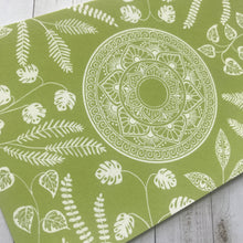 Load image into Gallery viewer, Light Green Monstera and Palm Mandala