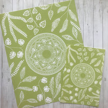 Load image into Gallery viewer, Light Green Monstera and Palm Mandala