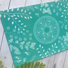 Load image into Gallery viewer, Aqua Bell Flowers and Ferns Mandala