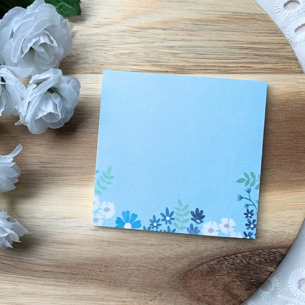 3x3 Baby Blue Floral Sticky Notes