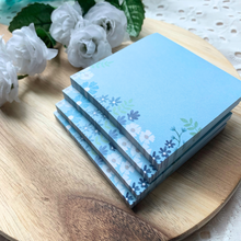 Load image into Gallery viewer, 3x3 Baby Blue Floral Sticky Notes
