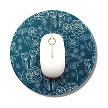 Load image into Gallery viewer, Navy Blue Floral Mousepad
