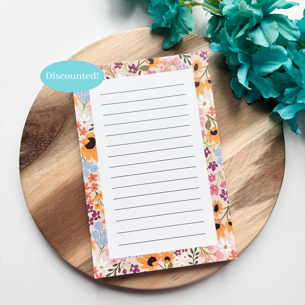 Slightly Damaged 4x6 Sunflower Sunrise Notepad