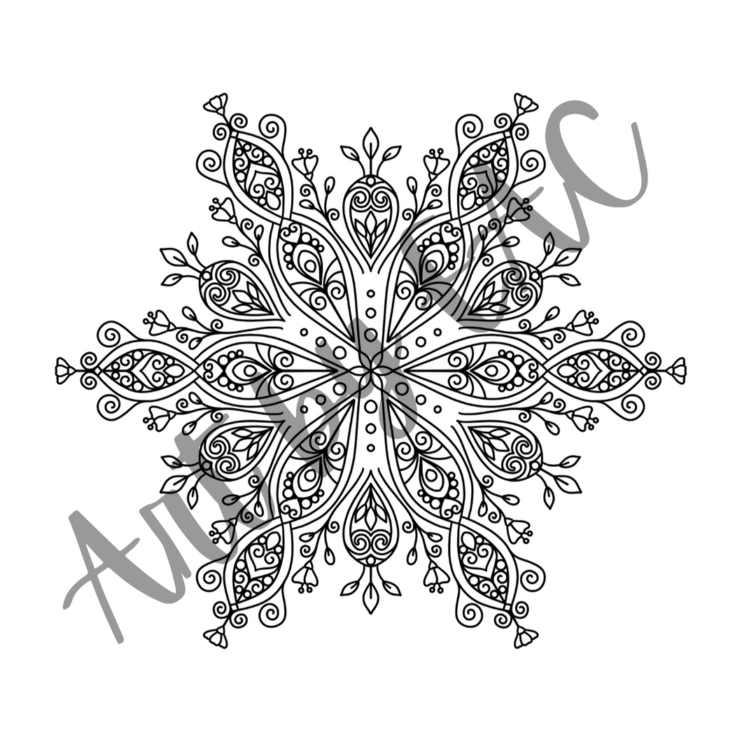 Frosty Snowflake Coloring Page