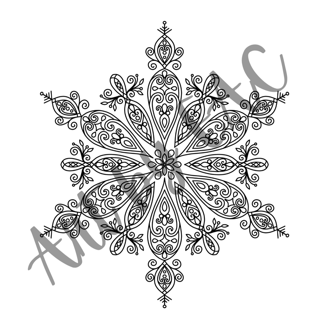 Winter Snowflake Coloring Page