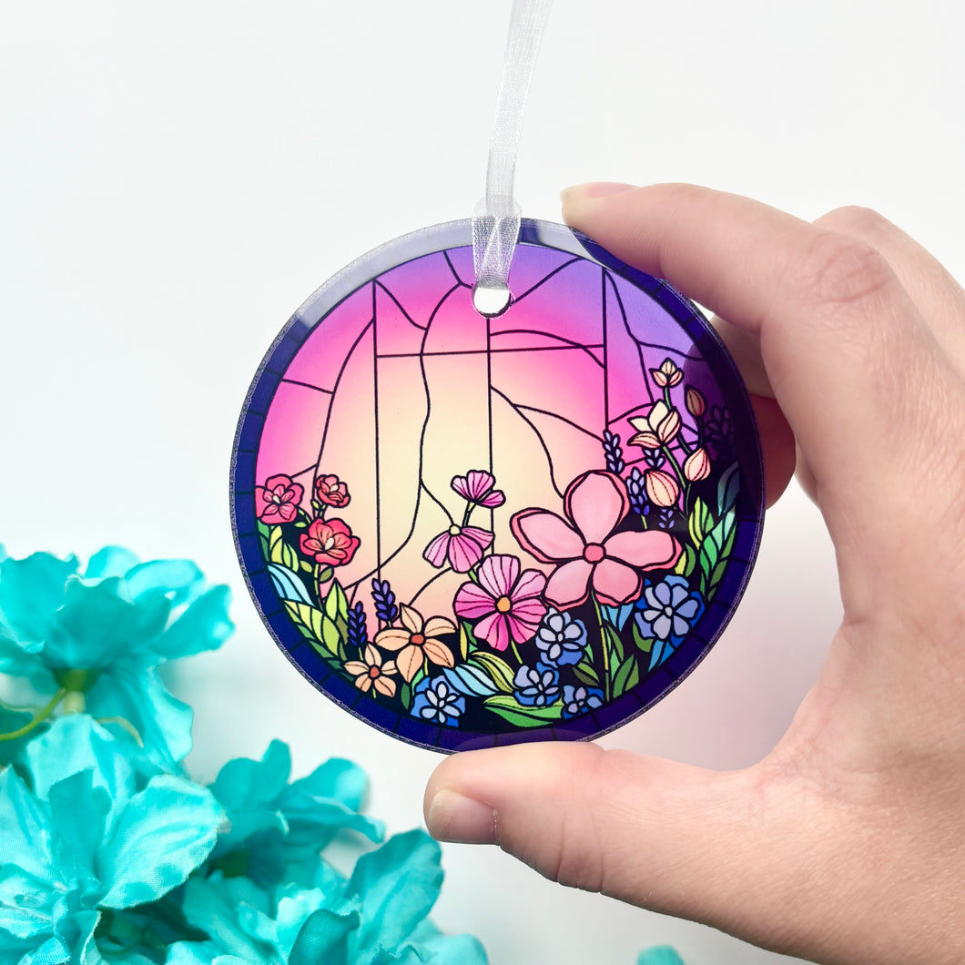 Tropical Garden Stained Glass Suncatcher