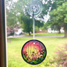 Load image into Gallery viewer, Tropical Garden Stained Glass Suncatcher
