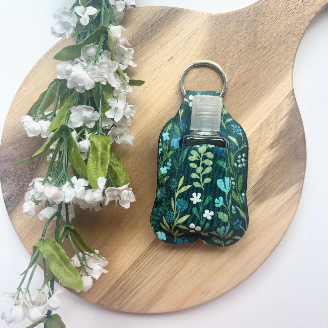 Midnight Aqua Meadows Hand Sanitizer Holder