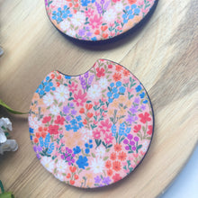 Load image into Gallery viewer, Pink Ditsy Floral Car Coasters (Set of 2)
