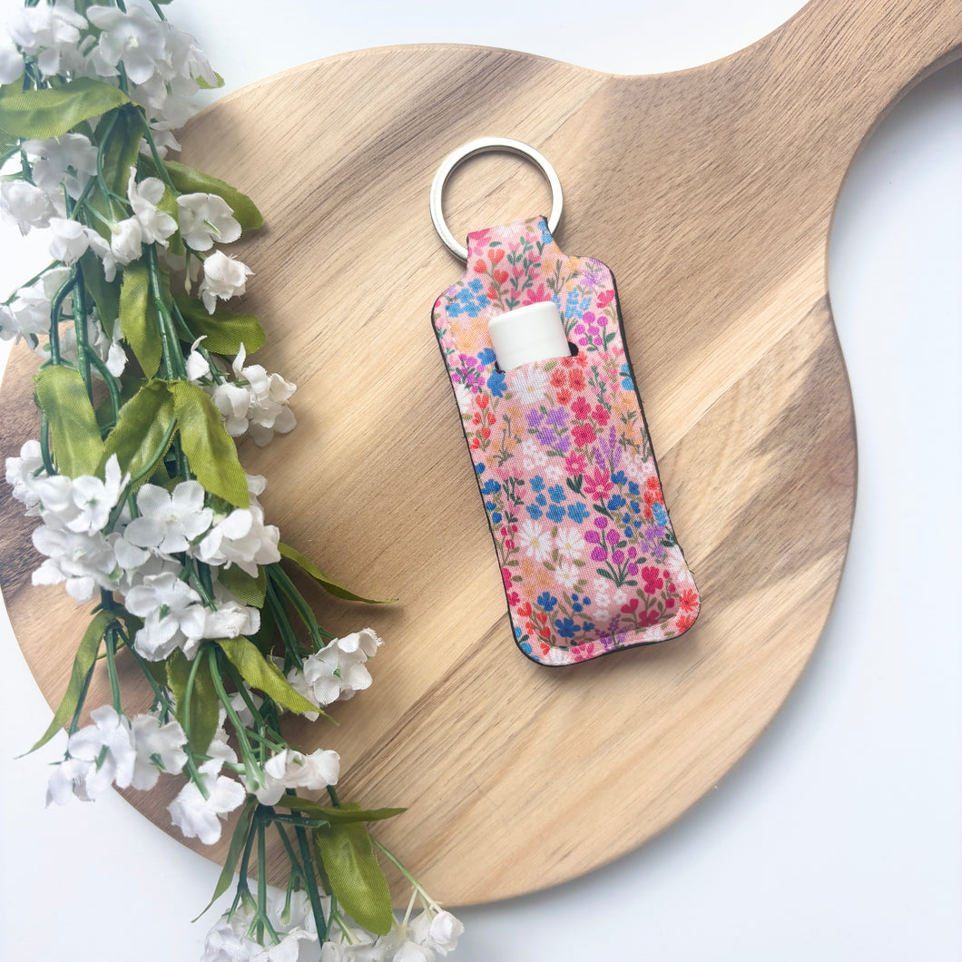 Pink Ditsy Floral Lip Balm Holder