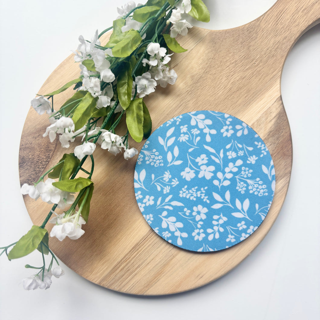 Blue Wildflowers Fabric Coaster