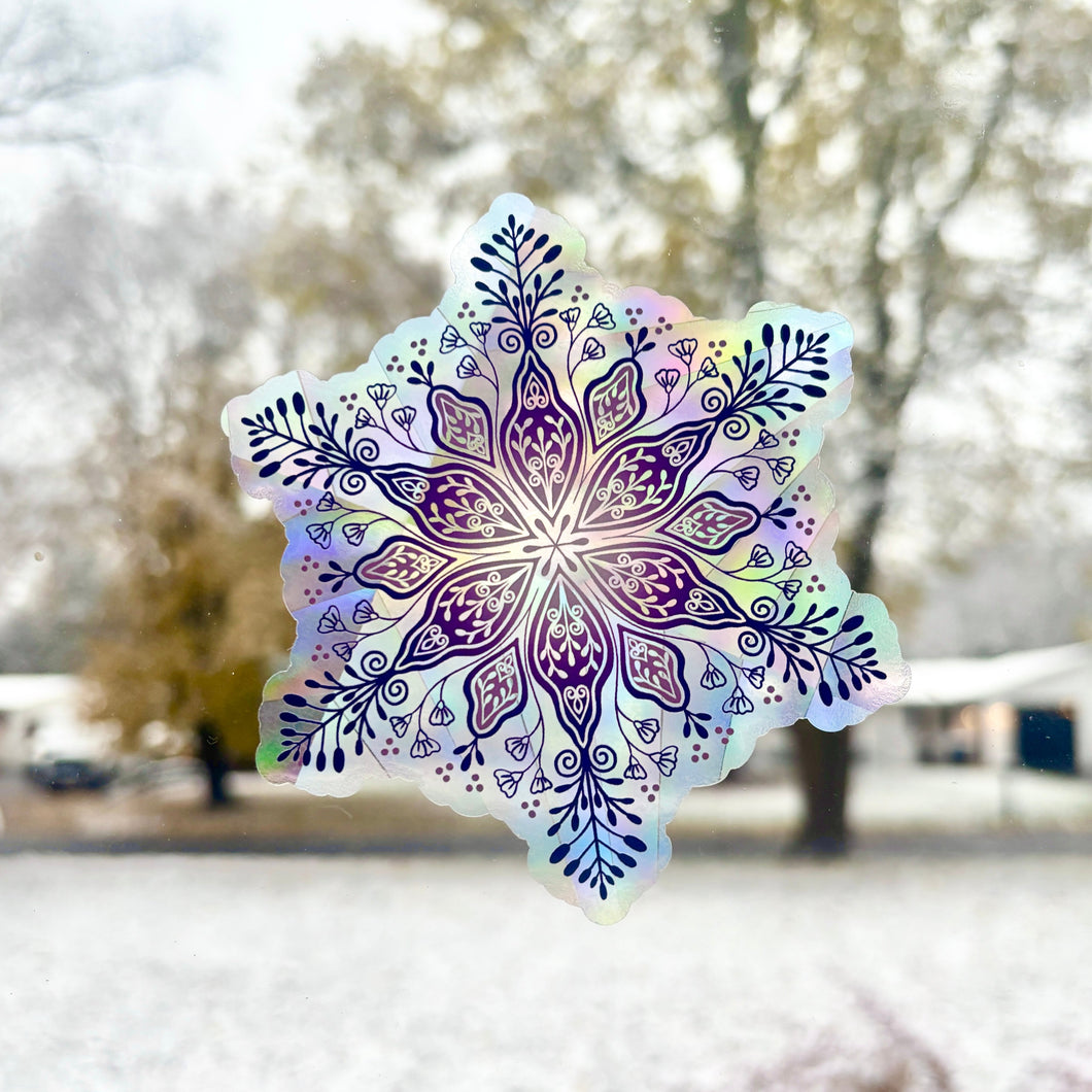 Amethyst Snowflake Suncatcher Decal