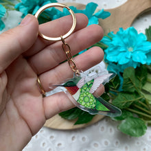 Load image into Gallery viewer, Double-Sided Hummingbird Keychain

