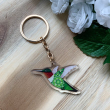 Load image into Gallery viewer, Double-Sided Hummingbird Keychain
