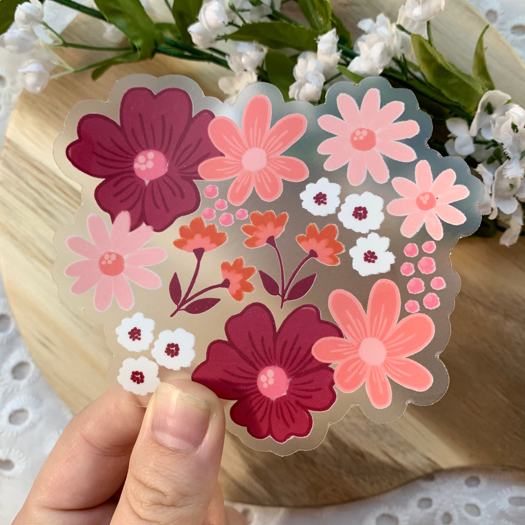 Pink and Peach Floral Sticker