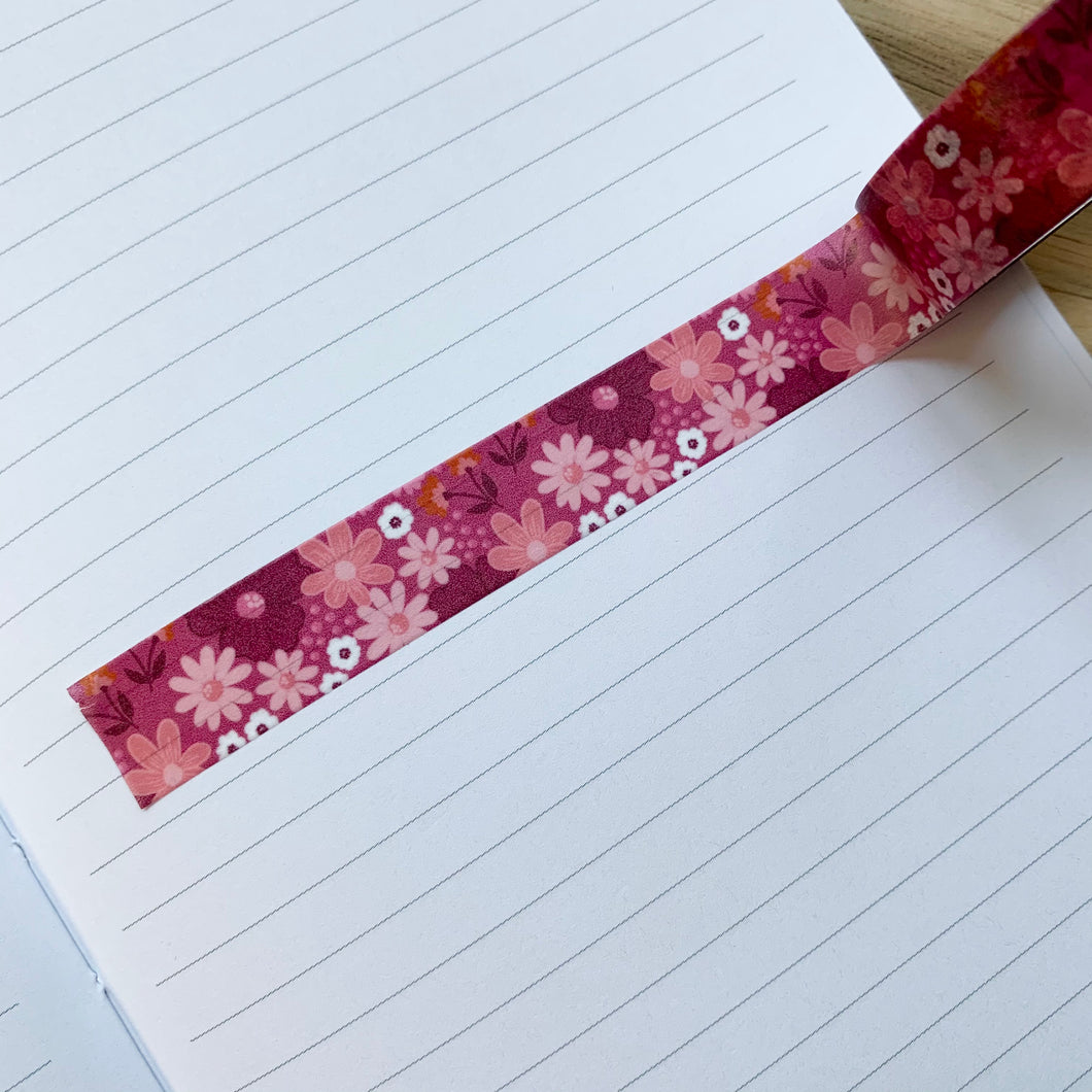 Pink and Peach Floral Washi Tape