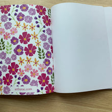 Load image into Gallery viewer, 8.5x11 Pink and Purple Wildflower Unlined Notebook

