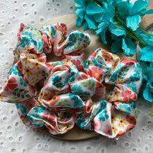 Load image into Gallery viewer, Summer Flowers Satin Scrunchie

