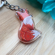 Load image into Gallery viewer, Double-Sided Sparkly Fox Keychain
