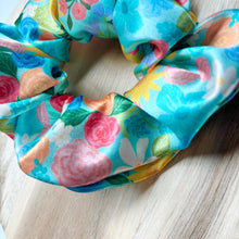 Load image into Gallery viewer, Caribbean Teal Satin Scrunchie
