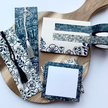 Load image into Gallery viewer, 3x3 Navy Blue Floral Sticky Notes
