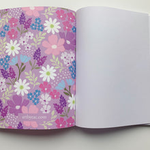 Load image into Gallery viewer, 8.5x11 Lilac Ditsy Unlined Notebook
