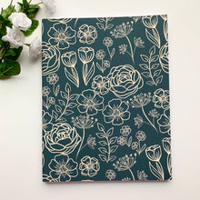 Load image into Gallery viewer, Navy Blue Floral Unlined Notebook
