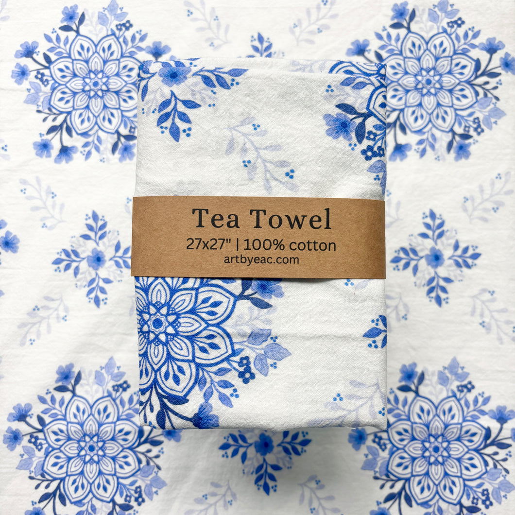 Blue Mandala Tea Towel