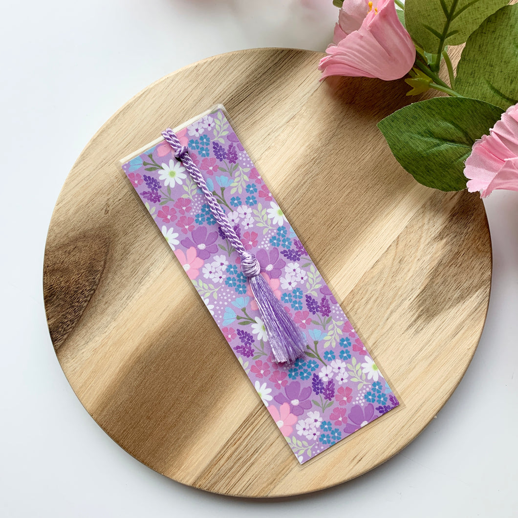 Lilac Ditsy Bookmark with Tassel